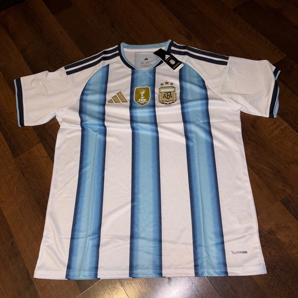adidas Argentina 2026 Home Jersey Messi  White Blue World Cup No Patch Mens 3XL